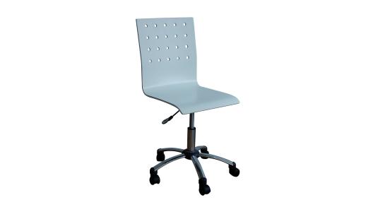Chaise de bureau blanche &agrave; roulettes Alexia image 1
