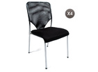 Chaise de bureau / visiteur en r&eacute;sille TOMMY (lot de 4)
