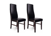 Chaise de cuisine / salle &agrave; manger bois weng&eacute; JAGODA (lot de 2) 