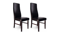 Chaise de cuisine / salle &agrave; manger bois weng&eacute; JAGODA (lot de 2) 