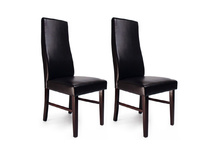 Chaise de cuisine / salle &agrave; manger bois weng&eacute; JAGODA (lot de 2) 