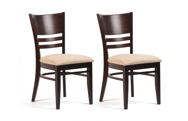 Chaise de cuisine / salle &agrave; manger en bois weng&eacute; FREDDIE (lot de 2)