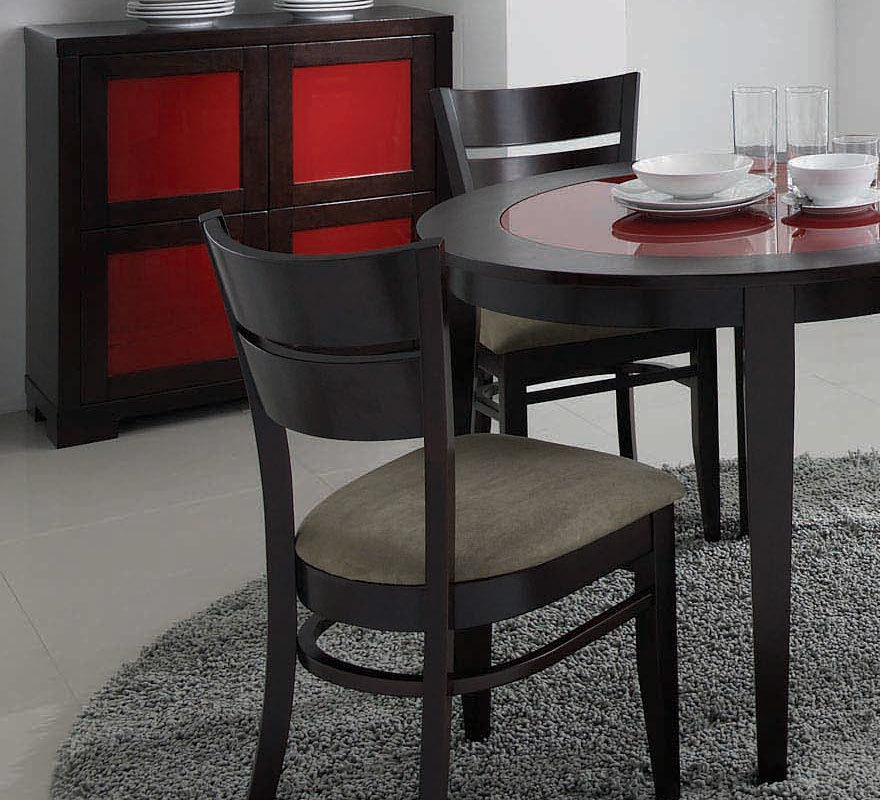 Chaise de cuisine / salle &agrave; manger en bois weng&eacute; GRACE (lot de 2)