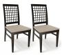 Chaise de cuisine / salle &agrave; manger en bois weng&eacute; KORINA (lot de 2) 
