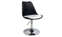 Chaise design pivotante noir et blanc STEEVY