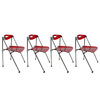 Chaise design plexiglas rouge pliante JULIE (lot de 4)