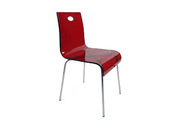 Chaise design rouge en plexiglas CINDY