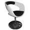 Chaise / fauteuil design r&eacute;tro blanc et noir GROOVY