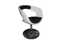 Chaise / fauteuil design r&eacute;tro blanc et noir GROOVY