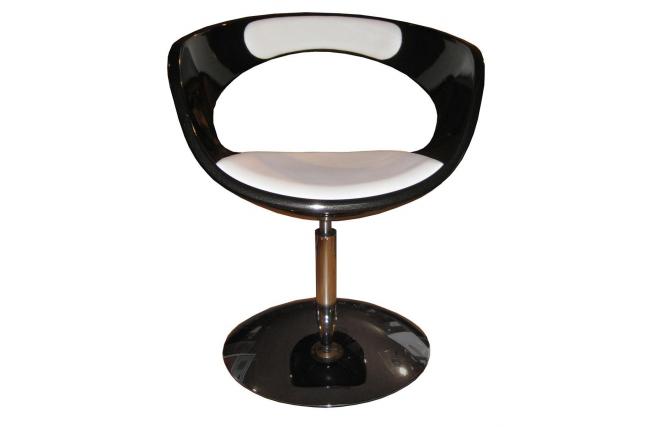 Chaise / fauteuil design r&eacute;tro noir et blanc GROOVY