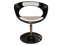 Chaise / fauteuil design r&eacute;tro noir et blanc GROOVY