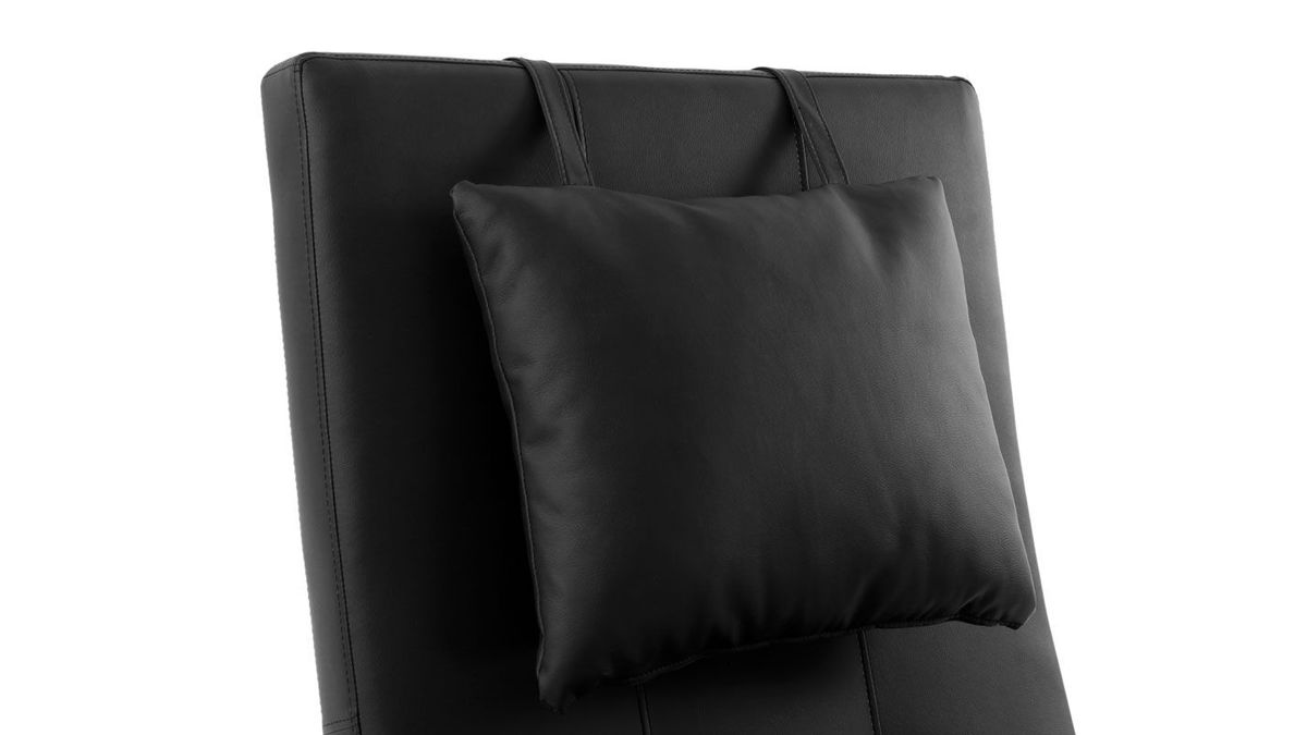 Chaise longue design noir et acier chrom  MONACO
