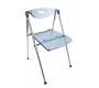 Chaise plexiglas pliante bleu moderne JULIE (lot de 4)