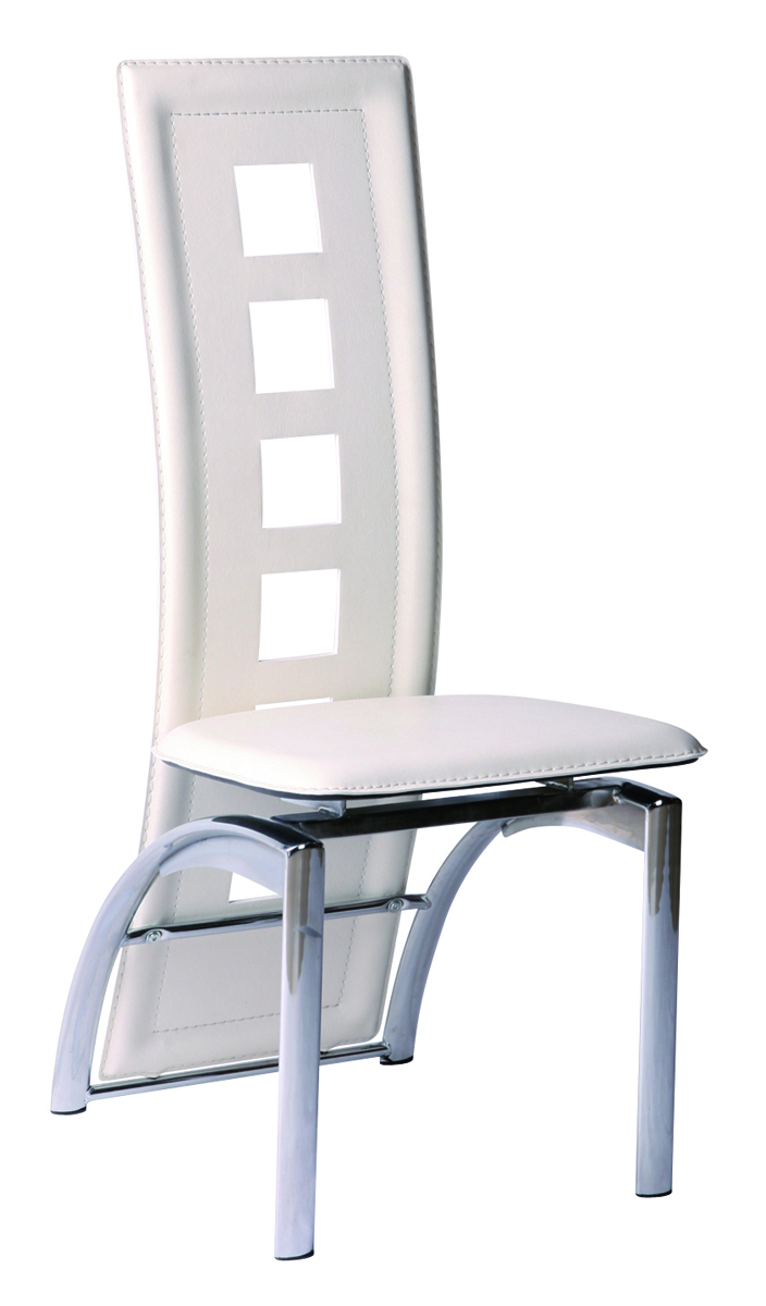 Chaises cuisine / salle &agrave; manger blanc JACKIE (lot de 4)