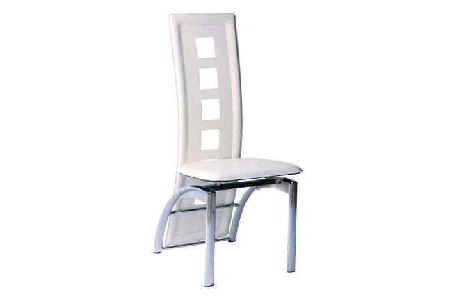 Chaises cuisine / salle &agrave; manger blanc JACKIE (lot de 4)