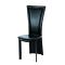 Chaises de cuisine / salle &agrave; manger noir en cuir recycl&eacute; JOANA (lot de 4)