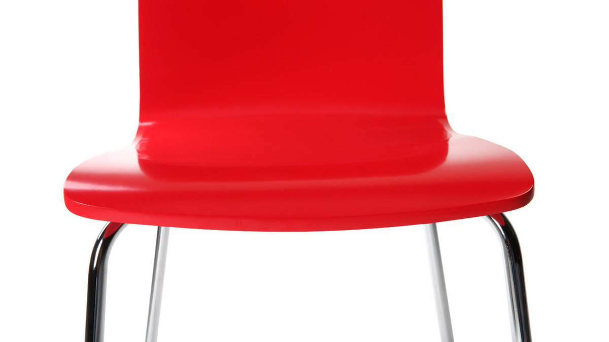 Chaises design cuisine rouges (lot de 2) NELLY