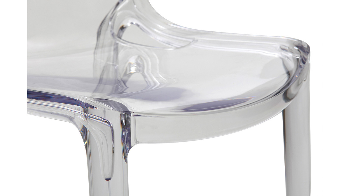 Chaises design empilables transparentes intrieur - extrieur (lot de 2) YZEL