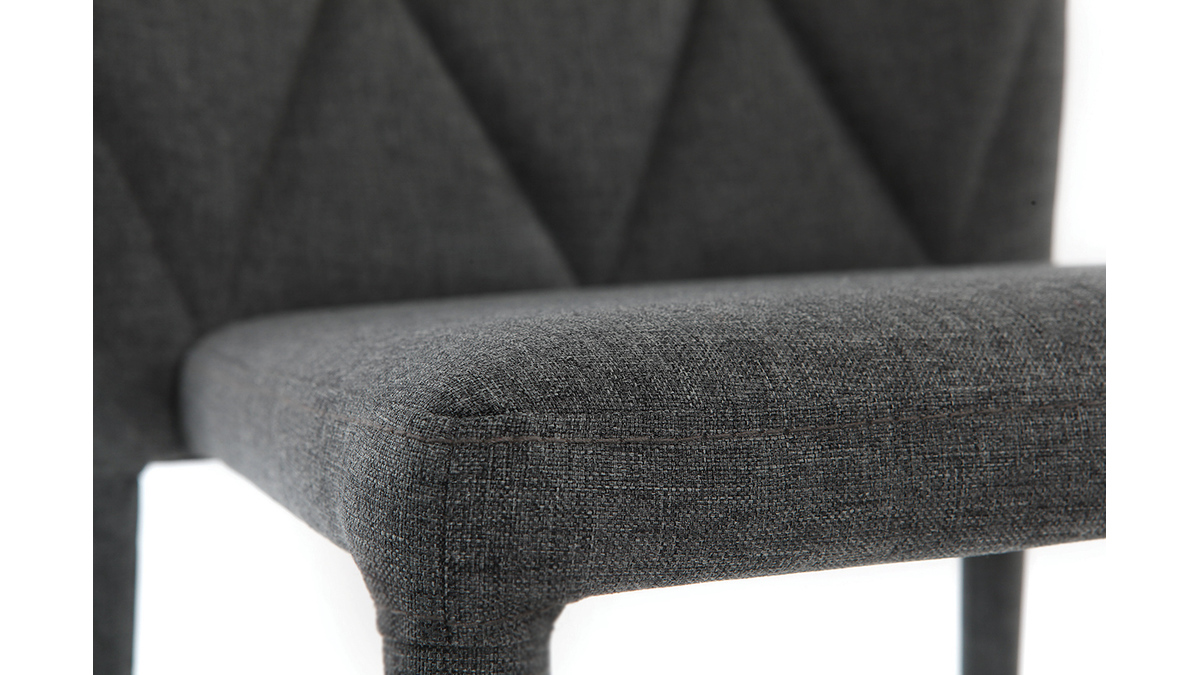 Chaises empilables design en tissu gris fonc (lot de 2) KARLA