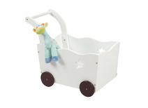 Coffre de rangement chariot enfant blanc ETOILE