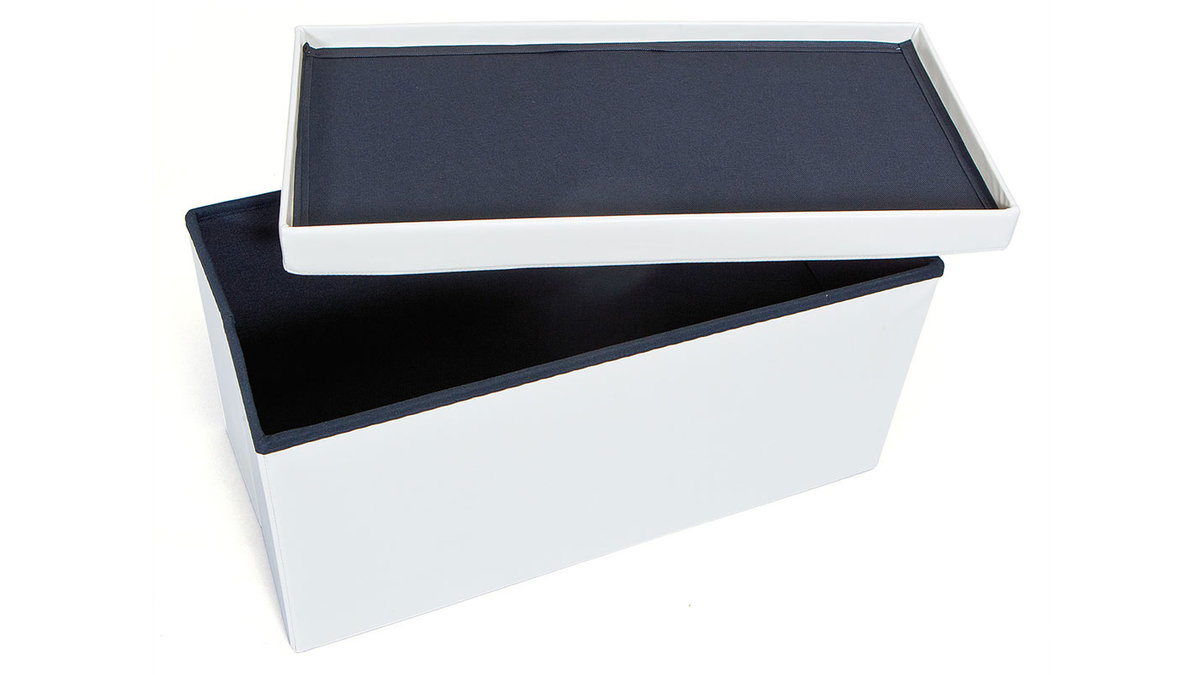 Coffre de rangement pliable design PU blanc BOXY