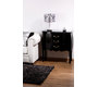 Commode 3 tiroirs LOUISA, poign&eacute;es noires - style baroque coloris noir