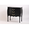 Commode 3 tiroirs LOUISA, poign&eacute;es noires - style baroque coloris noir image pub1
