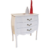 Commode 3 tiroirs style baroque LOUISA poign&eacute;es noires, coloris blanc image pub1