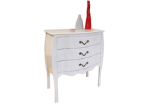 Commode baroque blanche 3 tiroirs LOUISA