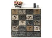 Commode bois industrielle 18 tiroirs OLIVER
