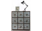 Commode bois industrielle 9 tiroirs Willard