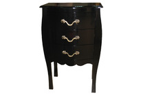 Commode / chevet 3 tiroirs LOUISA - coloris noir image pub1