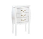 Commode / chevet baroque blanc 3 tiroirs - LOUISA