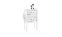 Commode / chevet baroque blanc 3 tiroirs - LOUISA