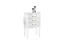Commode / chevet baroque blanc 3 tiroirs - LOUISA