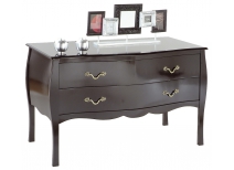 Commode / chevet baroque noir 2 tiroirs Louisa