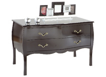 Commode / chevet baroque noir 2 tiroirs Louisa