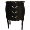 Commode / chevet baroque noir 3 tiroirs Louisa