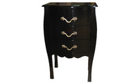 Commode / chevet baroque noir 3 tiroirs Louisa