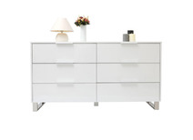 Commode design laqu&eacute;e blanche HALIFAX