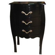 Comoda / mesita de noche LOUISA 3 cajones � color negro image pub1