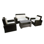 Conjunto BORA BORA- 2 sillones, 1 sof&aacute; 2 plazas y 1 mesa de sal&oacute;n color negro image pub1