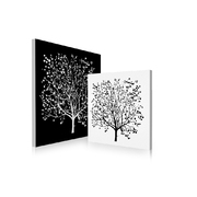 Conjunto de 2 cuadros de dise&ntilde;o SPRING color blanco y negro image pub1