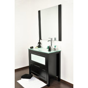 Conjunto de muebles de cuarto de ba&ntilde;o GLADSTONE: lavamanos, mueble debajo del lavamanos y espejo image pub1
