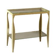 Consola / buffet BAROCA de acero lacado y de cristal templado transparente image pub1