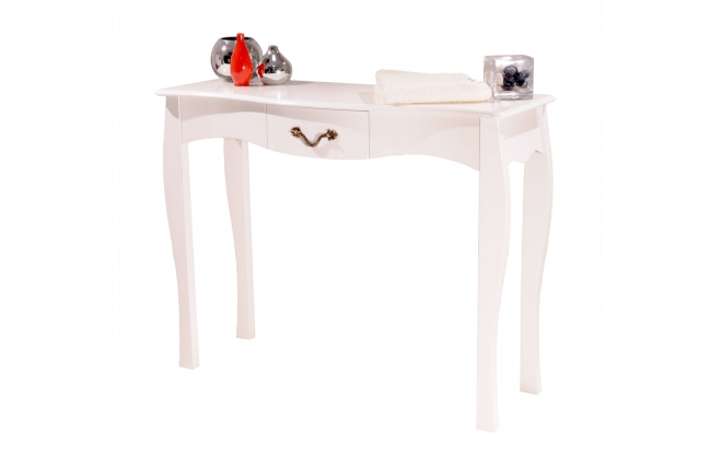 Console baroque blanche 1 tiroir Louisa