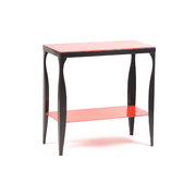 Console / buffet Baroca rouge en acier laqu&eacute; et verre tremp&eacute; image pub1