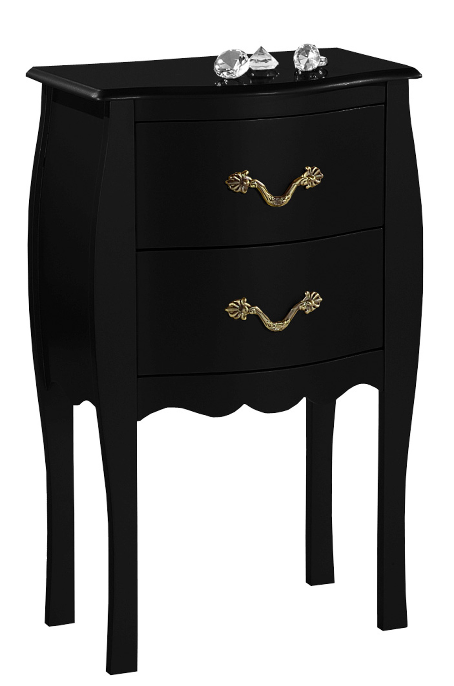 Console / Chevet 2 tiroirs LOUISA - coloris noir image 1