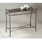 Console en verre noir et acier rectangulaire Florence