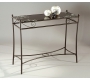 Console en verre noir et acier rectangulaire Florence